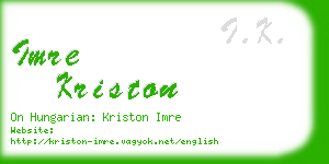 imre kriston business card